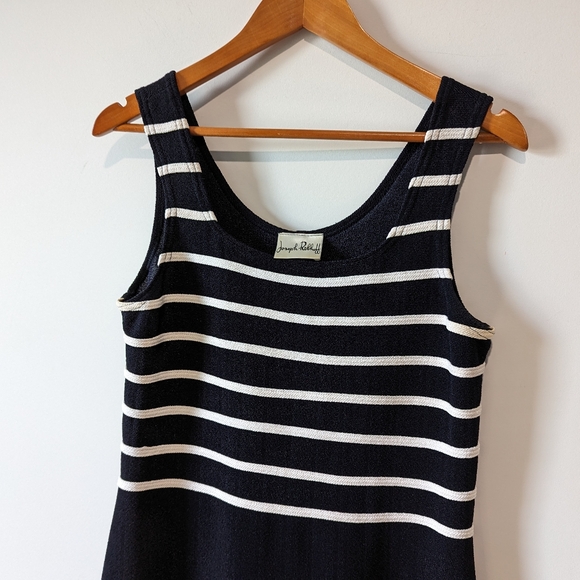 Joseph Ribkoff Navy & White Vintage Long Dress with Short Sleeve Blouse - Picture 3 of 11